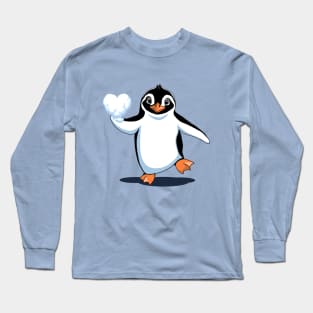 Penguin Love Graphic Design Long Sleeve T-Shirt